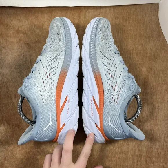 Hoka One One Clifton 8 Womens Size 10.5 Blue Athletic Running Shoes Sneakers - Picture 6 of 10